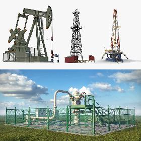 Oil Production Equipment Collection 3 3D model